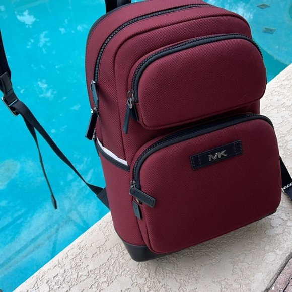 Michael Kors Kent Sport Utility Backpack Merlot - Picture 2 of 16